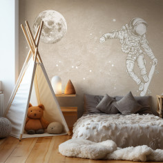 Космонавт рисунок, бежевый